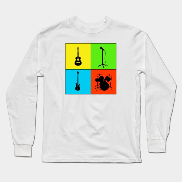 Rock and Roll Band Long Sleeve T-Shirt by DiscoBoogie